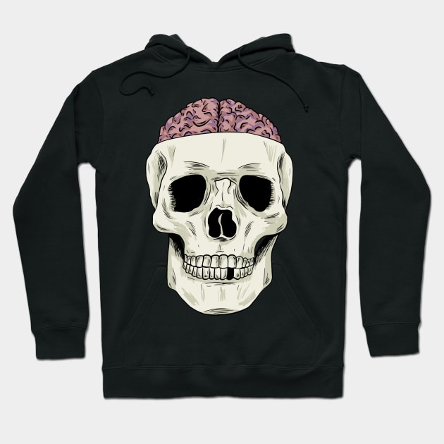 Skull showing Brain Hoodie by Black Snow Comics